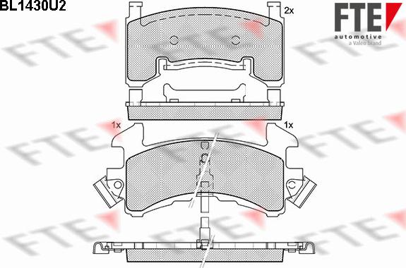 FTE BL1430U2 - Brake Pad Set, disc brake autospares.lv