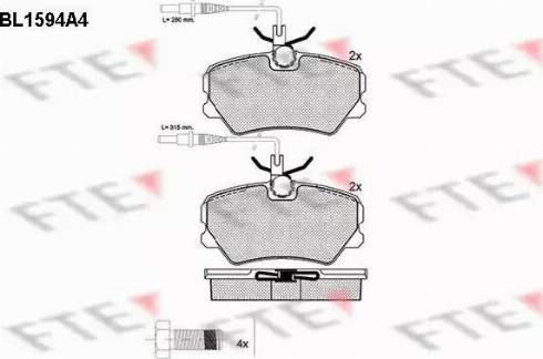 FTE BL1594A4 - Brake Pad Set, disc brake autospares.lv