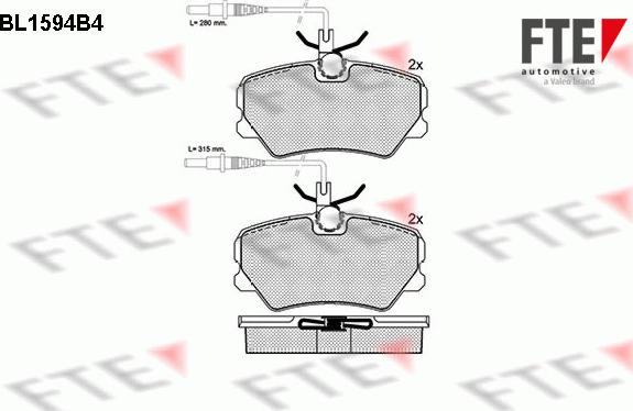 FTE BL1594B4 - Brake Pad Set, disc brake autospares.lv