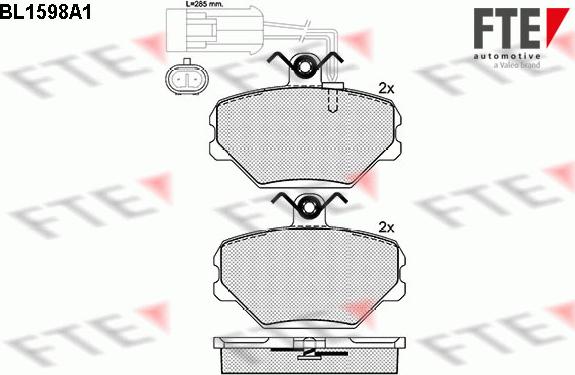 FTE BL1598A1 - Brake Pad Set, disc brake autospares.lv