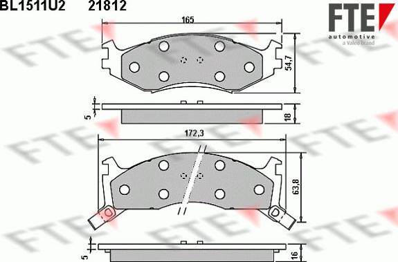 FTE BL1511U2 - Brake Pad Set, disc brake autospares.lv