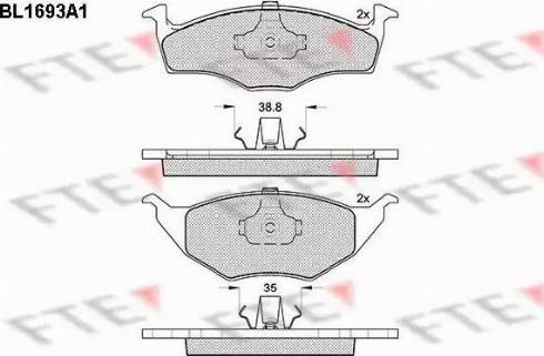 FTE BL1693A1 - Brake Pad Set, disc brake autospares.lv