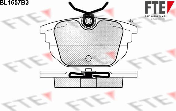 FTE BL1657B3 - Brake Pad Set, disc brake autospares.lv