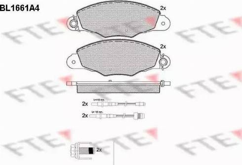 FTE BL1661A4 - Brake Pad Set, disc brake autospares.lv