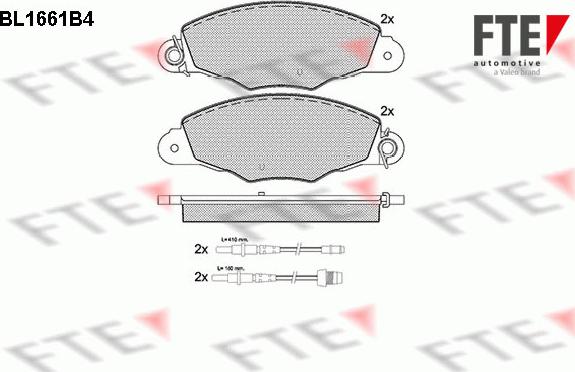 FTE BL1661B4 - Brake Pad Set, disc brake autospares.lv