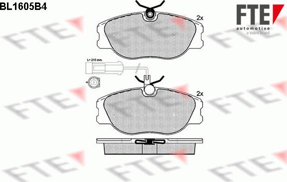 FTE BL1605B4 - Brake Pad Set, disc brake autospares.lv