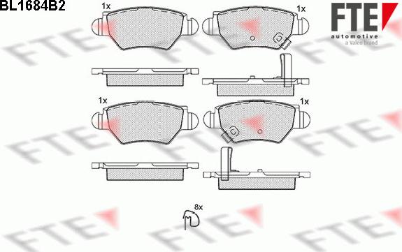 FTE BL1684B2 - Brake Pad Set, disc brake autospares.lv