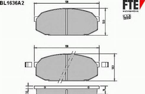 FTE BL1636A2 - Brake Pad Set, disc brake autospares.lv