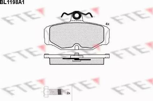 FTE BL1198A1 - Brake Pad Set, disc brake autospares.lv