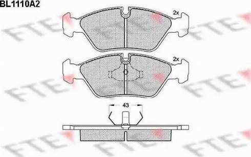 FTE BL1110A2 - Brake Pad Set, disc brake autospares.lv