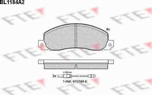 FTE BL1184A2 - Brake Pad Set, disc brake autospares.lv