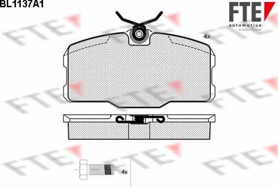 FTE BL1137A1 - Brake Pad Set, disc brake autospares.lv