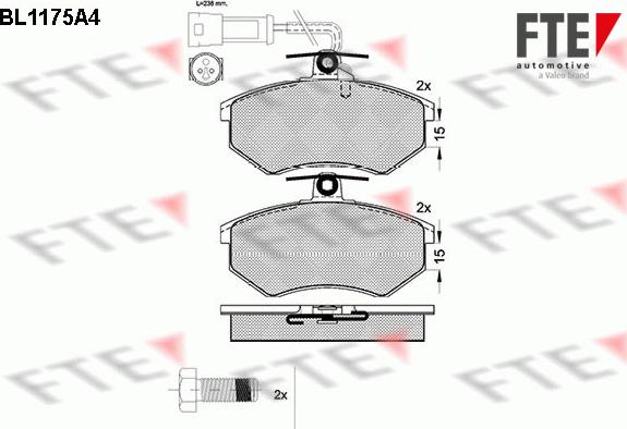 FTE BL1175A4 - Brake Pad Set, disc brake autospares.lv
