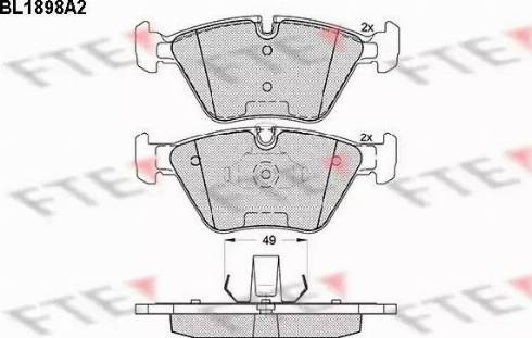 FTE BL1898A2 - Brake Pad Set, disc brake autospares.lv