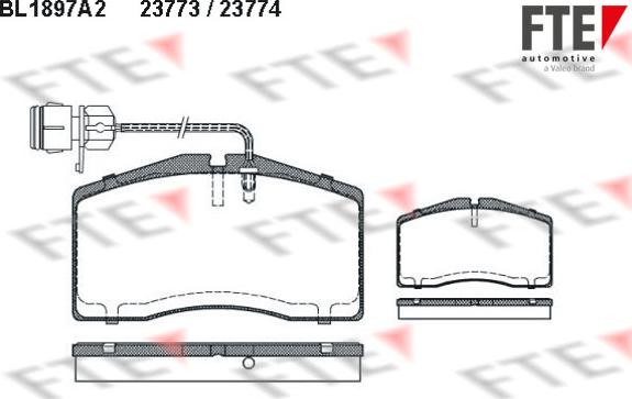 FTE BL1897A2 - Brake Pad Set, disc brake autospares.lv