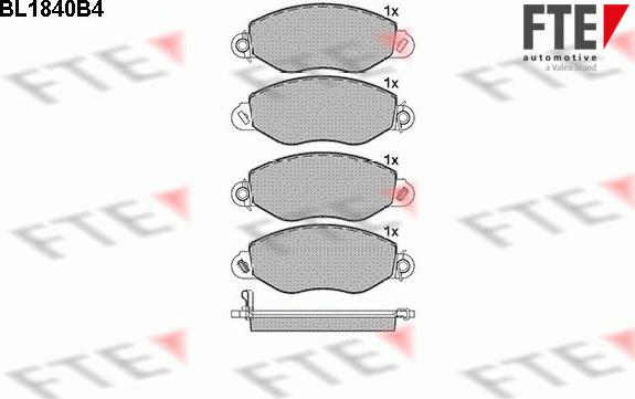 FTE BL1840B4 - Brake Pad Set, disc brake autospares.lv