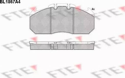 FTE BL1867A4 - Brake Pad Set, disc brake autospares.lv