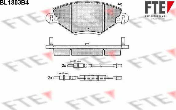 FTE BL1803B4 - Brake Pad Set, disc brake autospares.lv