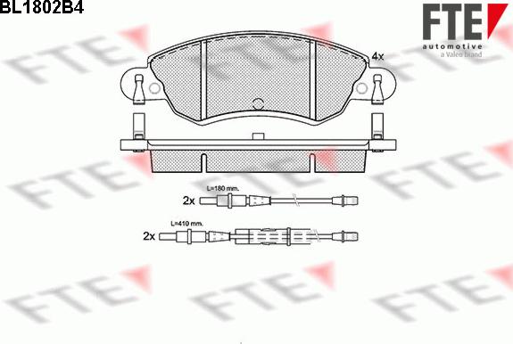 FTE BL1802B4 - Brake Pad Set, disc brake autospares.lv