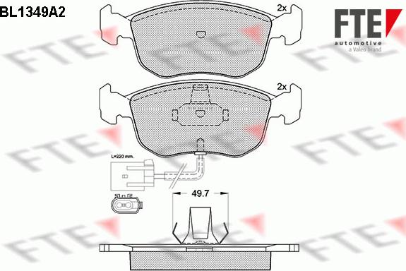 FTE BL1349A2 - Brake Pad Set, disc brake autospares.lv