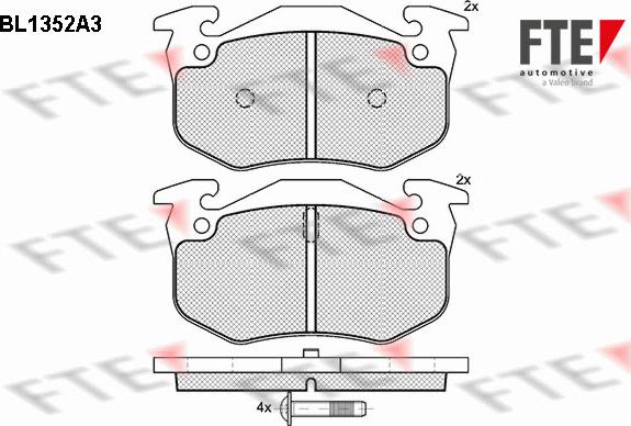 FTE BL1352A3 - Brake Pad Set, disc brake autospares.lv