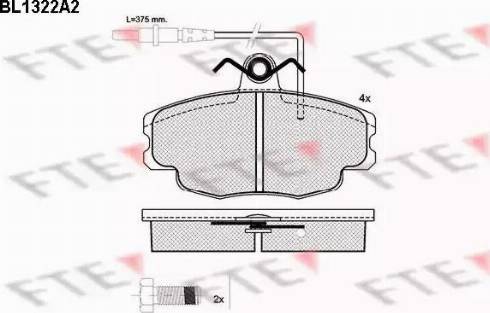 FTE BL1322A2 - Brake Pad Set, disc brake autospares.lv