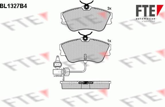 FTE BL1327B4 - Brake Pad Set, disc brake autospares.lv