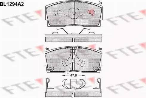 FTE BL1294A2 - Brake Pad Set, disc brake autospares.lv