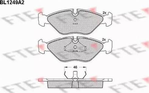 FTE BL1249A2 - Brake Pad Set, disc brake autospares.lv