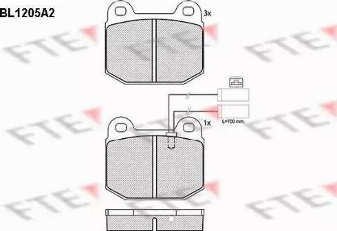 FTE BL1205A2 - Brake Pad Set, disc brake autospares.lv