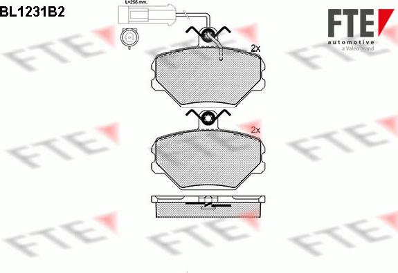 FTE BL1231B2 - Brake Pad Set, disc brake autospares.lv