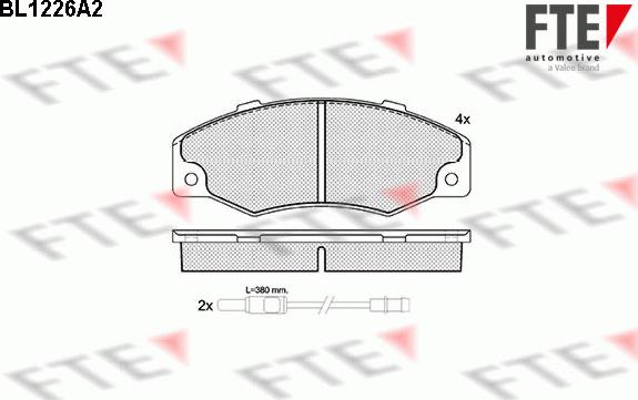 FTE BL1226A2 - Brake Pad Set, disc brake autospares.lv