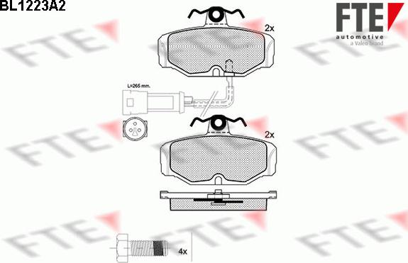 FTE BL1223A2 - Brake Pad Set, disc brake autospares.lv