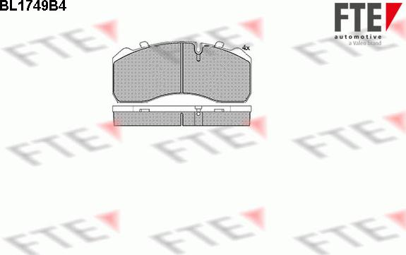 FTE BL1749B4 - Brake Pad Set, disc brake autospares.lv