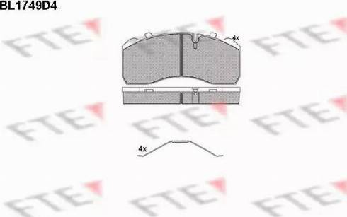 FTE BL1749D4 - Brake Pad Set, disc brake autospares.lv