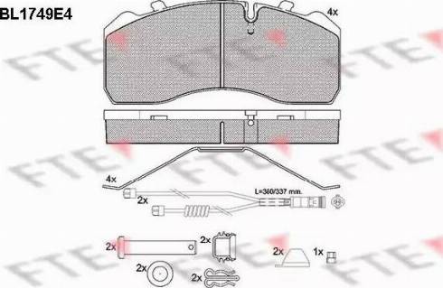 FTE BL1749E4 - Brake Pad Set, disc brake autospares.lv