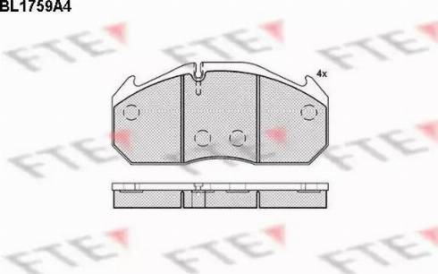 FTE BL1759A4 - Brake Pad Set, disc brake autospares.lv