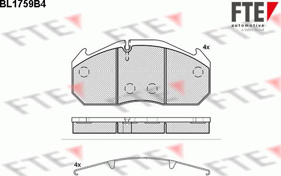 FTE BL1759B4 - Brake Pad Set, disc brake autospares.lv