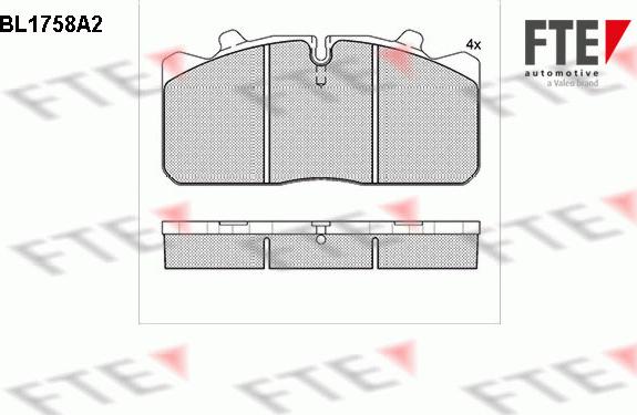 FTE BL1758A2 - Brake Pad Set, disc brake autospares.lv