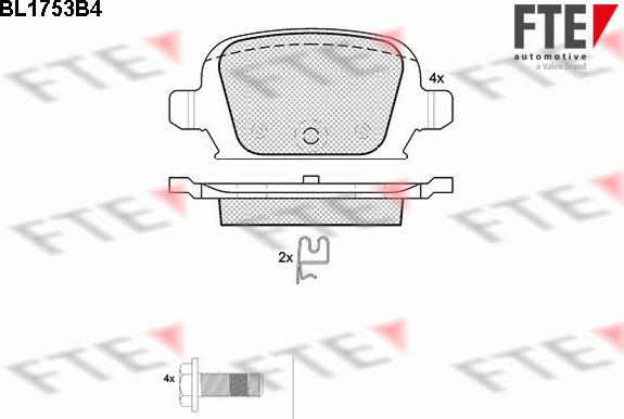 FTE BL1753B4 - Brake Pad Set, disc brake autospares.lv