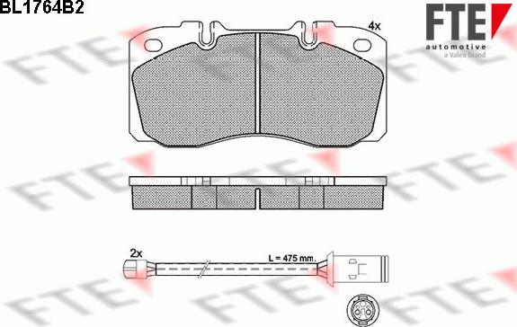 FTE BL1764B2 - Brake Pad Set, disc brake autospares.lv