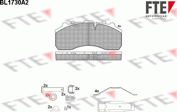 FTE BL1730A2 - Brake Pad Set, disc brake autospares.lv