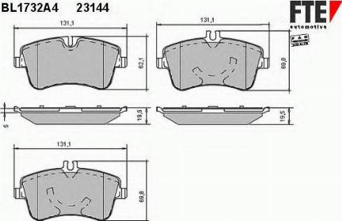 FTE BL1732A4 - Brake Pad Set, disc brake autospares.lv