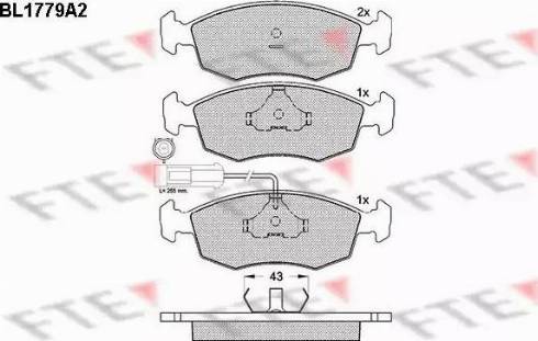 FTE BL1779A2 - Brake Pad Set, disc brake autospares.lv