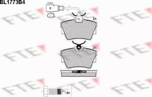 FTE BL1773B4 - Brake Pad Set, disc brake autospares.lv