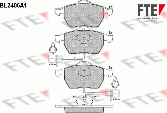 FTE BL2406A1 - Brake Pad Set, disc brake autospares.lv