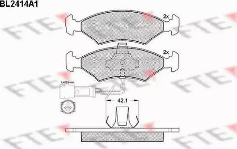 FTE BL2414A1 - Brake Pad Set, disc brake autospares.lv