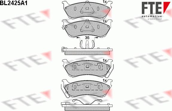 FTE BL2425A1 - Brake Pad Set, disc brake autospares.lv