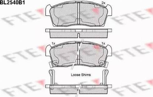 FTE BL2540B1 - Brake Pad Set, disc brake autospares.lv