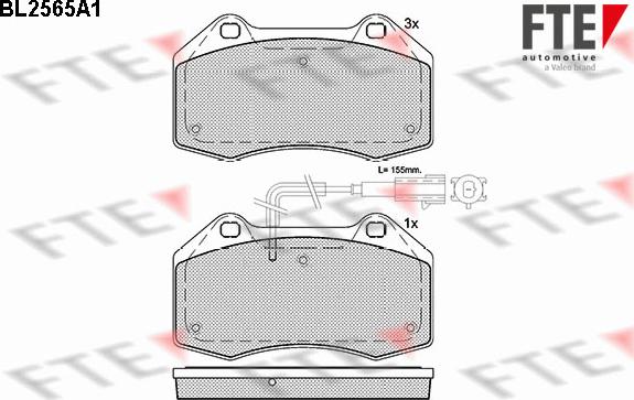 FTE BL2565A1 - Brake Pad Set, disc brake autospares.lv